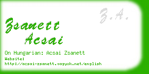 zsanett acsai business card